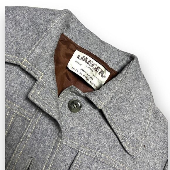 Jaeger London Vintage 90s WOOL Luxury Designer Pea Coat Jacket - Small - Picture 2 of 5